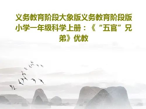义务教育阶段大象版义务教育阶段版小学一年级科学上册：《“五官”兄弟》优教PPT文档共15页