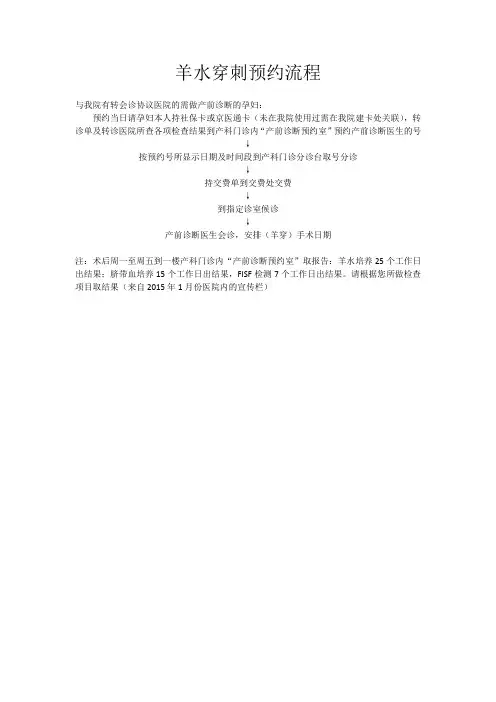 北京妇产医院羊水穿刺预约流程