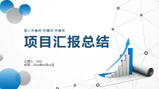 蓝白色项目汇报总结简易PPT模板