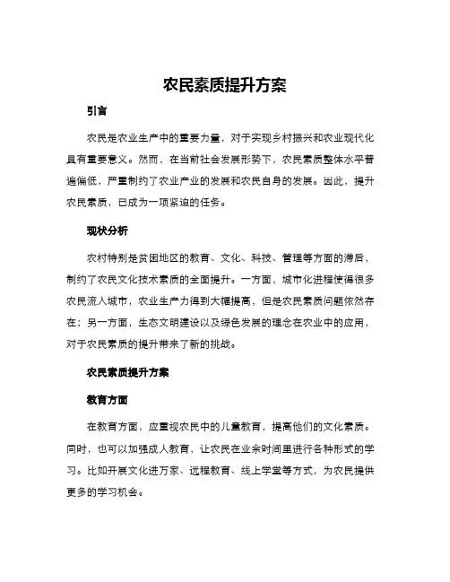 农民素质提升方案