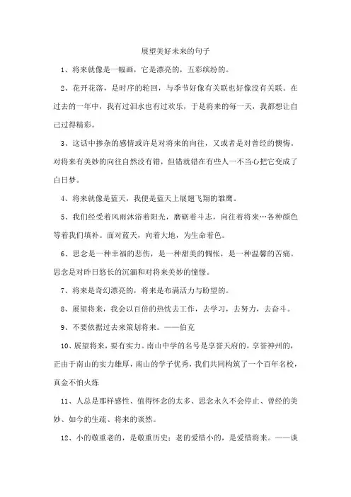 展望美好未来的句子