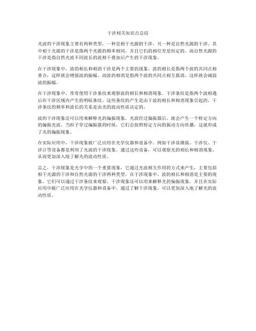 干涉相关知识点总结