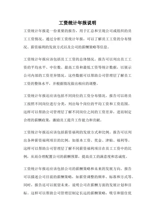 工资统计年报说明