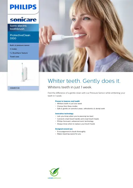 Philips 浩brace Sonic内腔牙刷保护清洁5100说明书