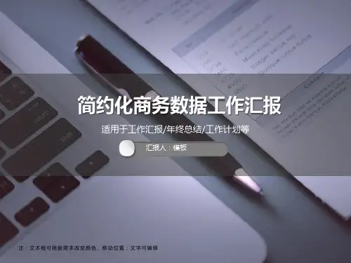简约化商务数据工作汇报PPT模板