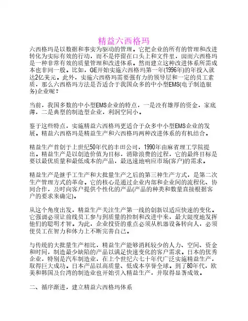 精益六西格玛