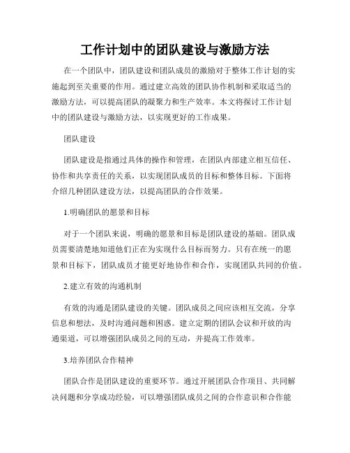 工作计划中的团队建设与激励方法