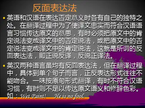 反面表达法和分译法