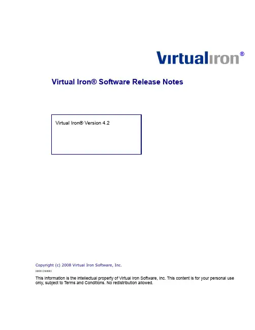 Virtual Iron Version 4.2 软件发布说明书