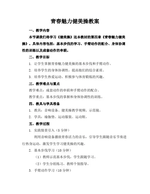 青春魅力健美操教案