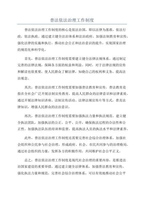 普法依法治理工作制度
