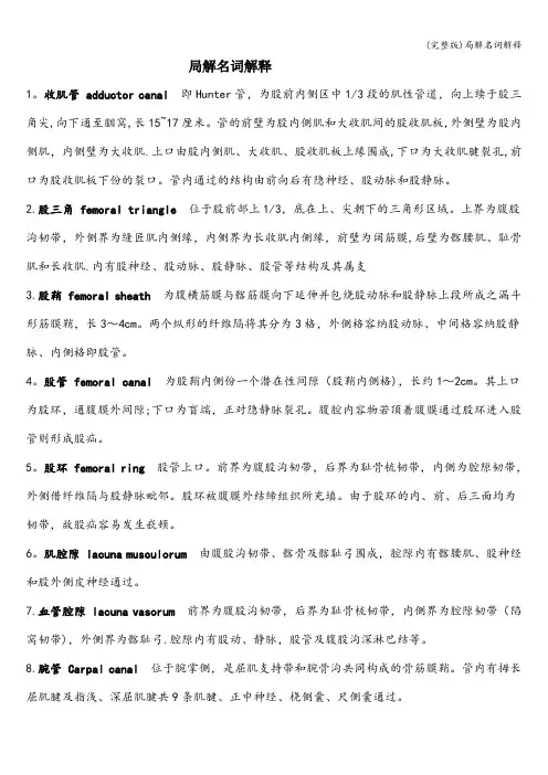 (完整版)局解名词解释