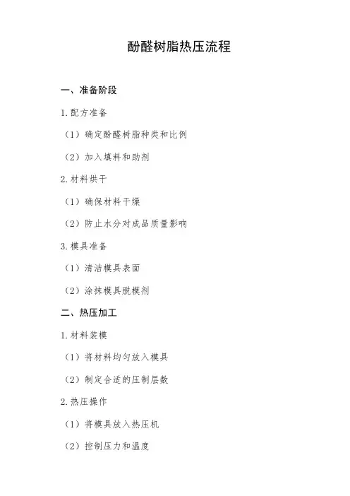 酚醛树脂热压流程
