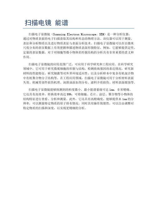 扫描电镜 能谱