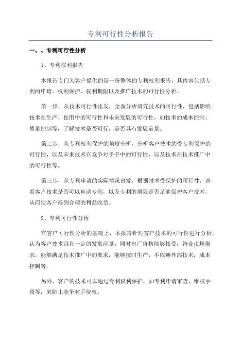 专利可行性分析报告