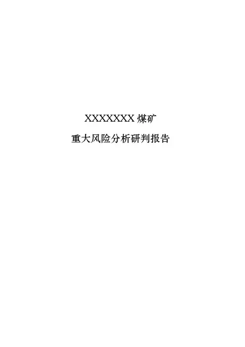 煤矿重大风险分析研判报告