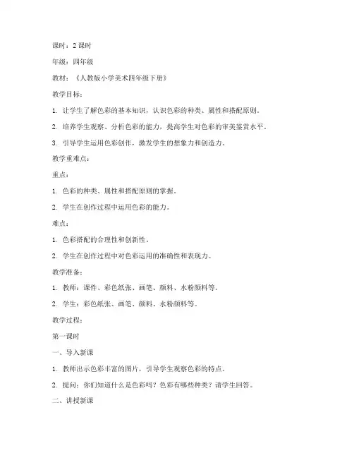 小学美术教案模板重难点