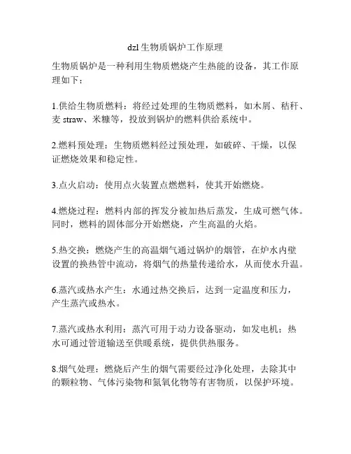 dzl生物质锅炉工作原理