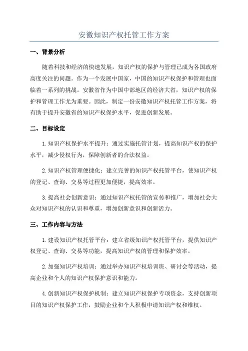 安徽知识产权托管工作方案