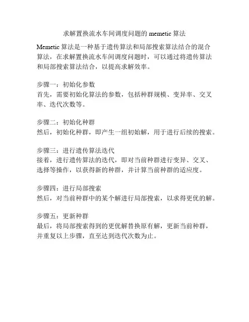 求解置换流水车间调度问题的memetic算法