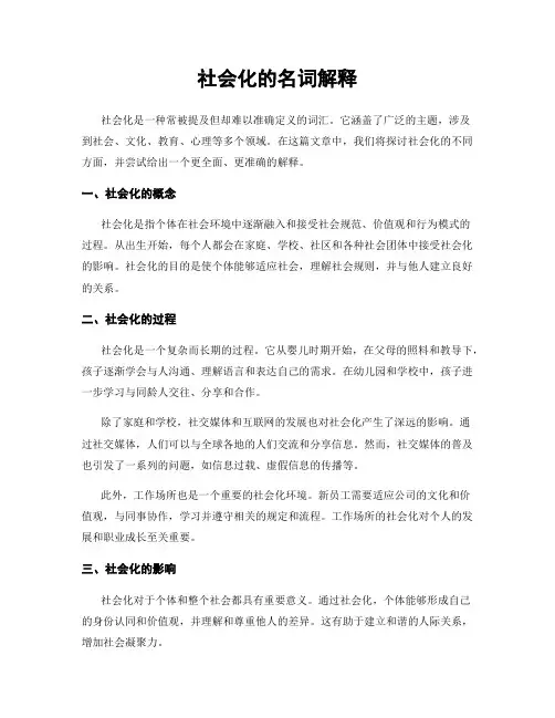 社会化的名词解释