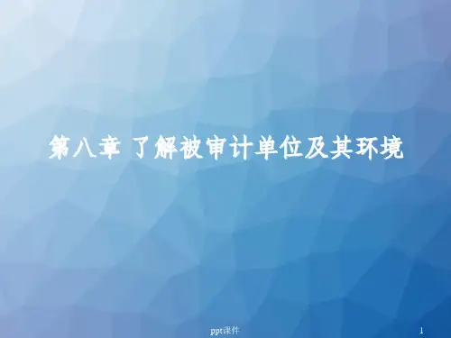第八章-了解被审计单位及其环境  ppt课件