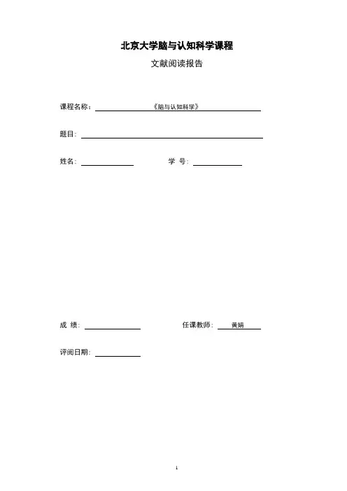 文献阅读书面报告格式和要求