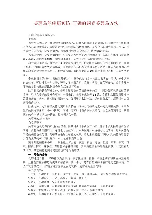 芙蓉鸟的疾病预防-正确的饲养芙蓉鸟方法