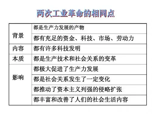 两次工业革命之比较