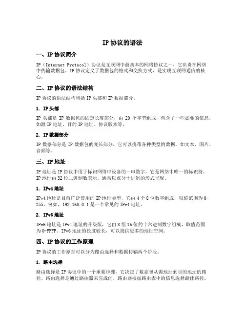 ip协议的语法