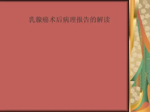 乳腺癌术后病理报告的解读