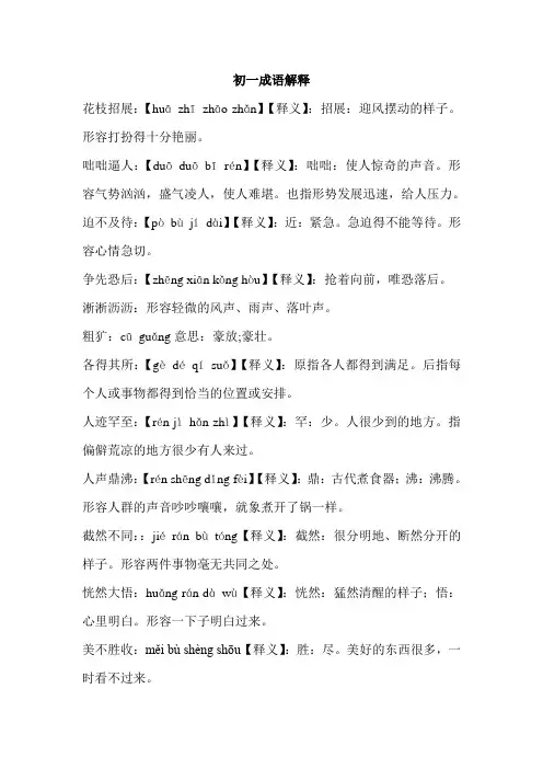 初一成语归纳