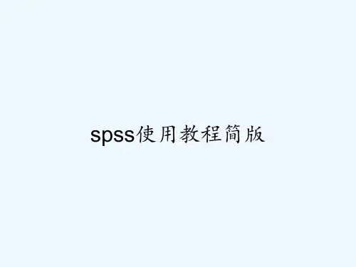 spss使用教程简版 PPT