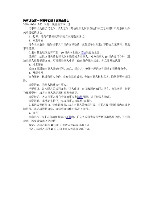 民事诉讼流程