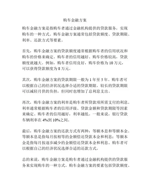 购车金融方案