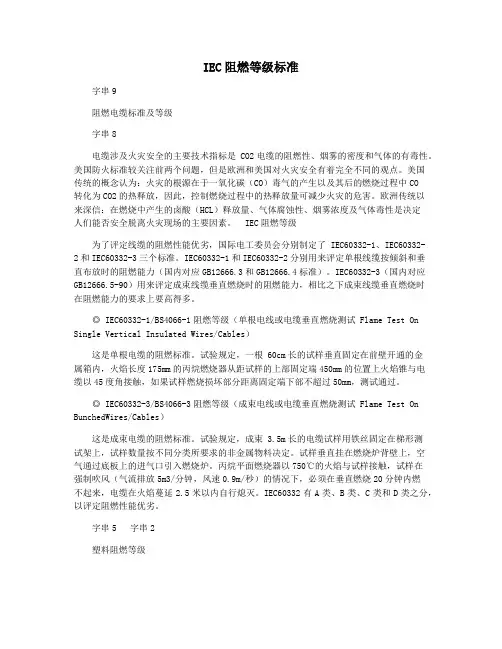 IEC阻燃等级标准