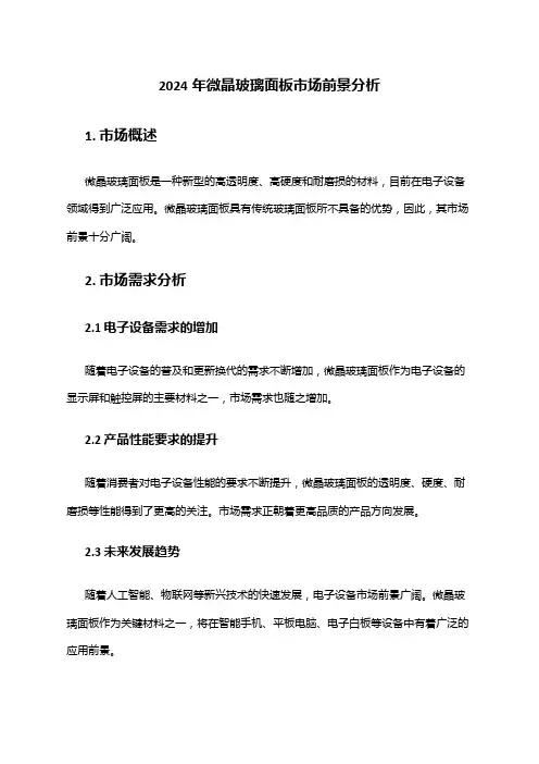 2024年微晶玻璃面板市场前景分析