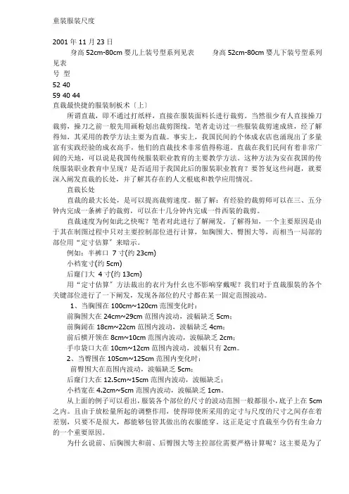 童装服装标准DOC5(1)