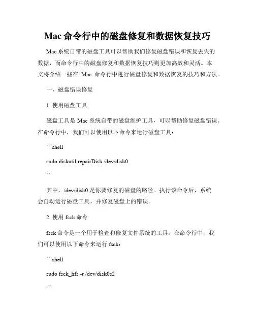 Mac命令行中的磁盘修复和数据恢复技巧