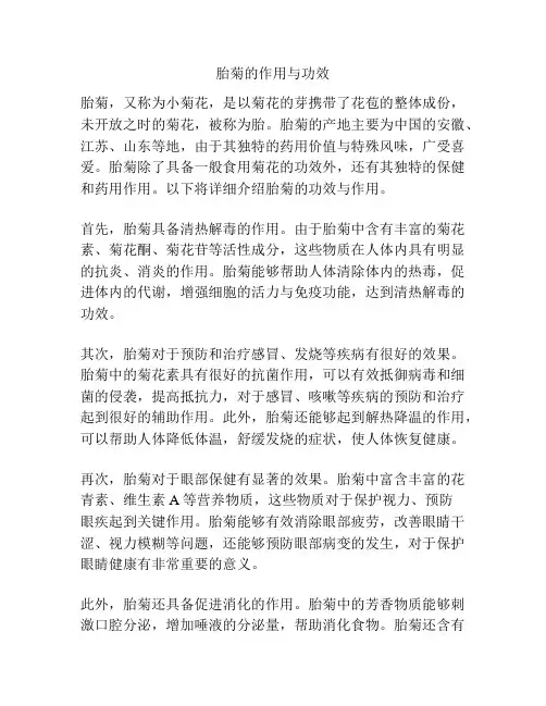 胎菊的作用与功效