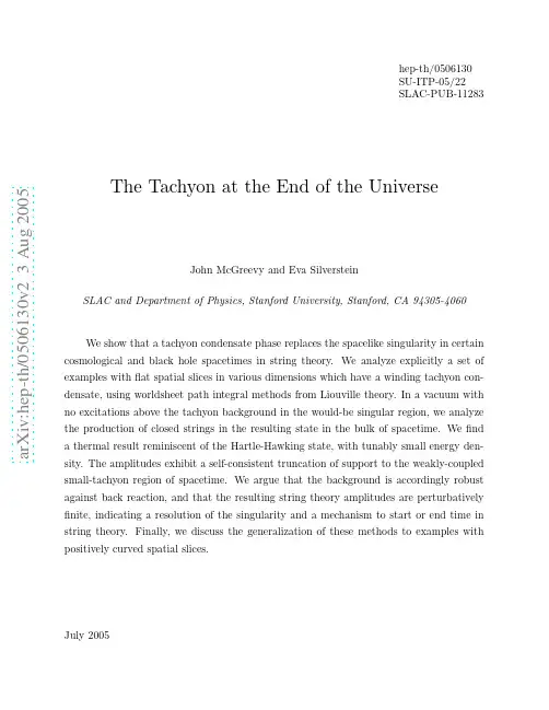 The Tachyon at the End of the Universe