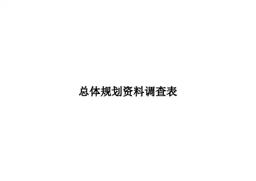 总体规划资料调查表(汇总)
