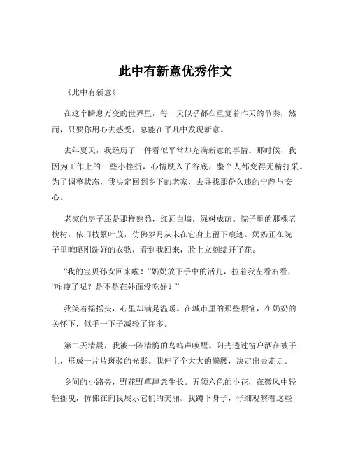 此中有新意优秀作文