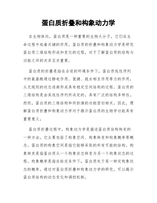 蛋白质折叠和构象动力学