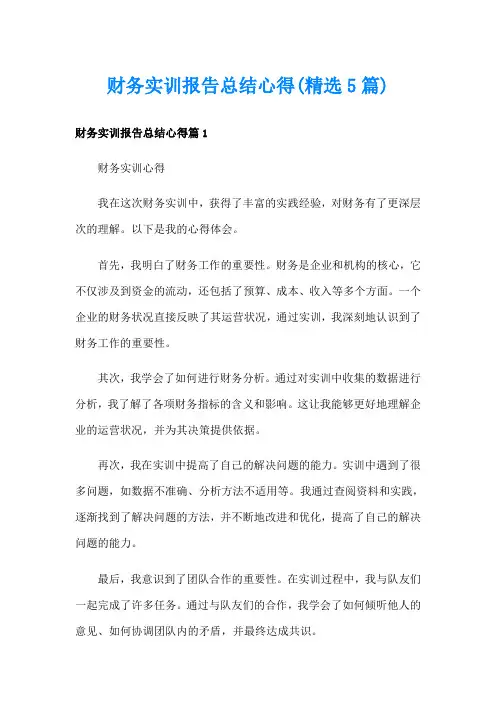财务实训报告总结心得(精选5篇)