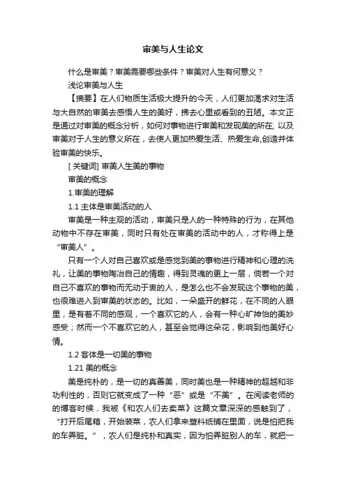 审美与人生论文