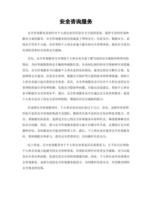 安全咨询服务