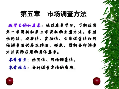 第五章  市场调查方法