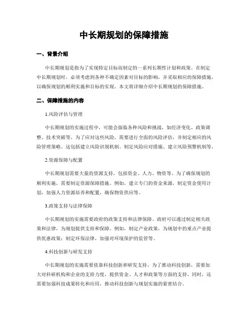 中长期规划的保障措施