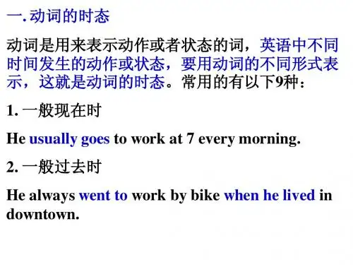 动词的时态语态与非谓语动词